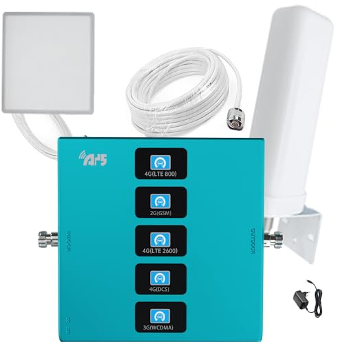 Amplificador de Cobertura Móvil gsm 2G 3G 4G, Repetidor de Señal (800/900/1800/2100/2600mhzB1/3/7/8/20)
