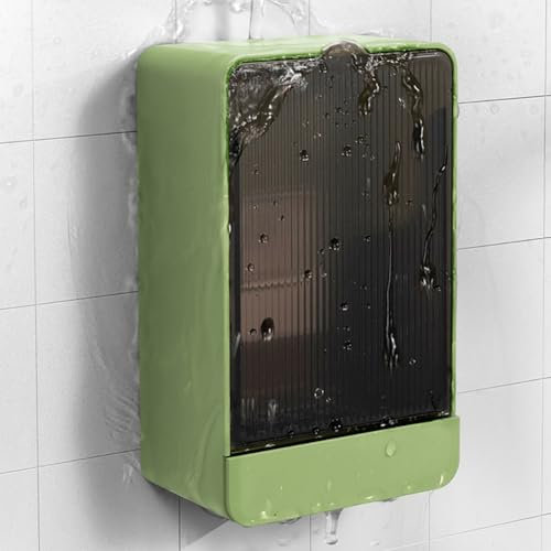 DENTSHIELD Jaboneras montadas en la pared para ducha, soporte para barra de jabón de ducha, caja de jabón de almacenamiento de baño, caja de jabón Kitsch, autoadhesiva sin taladros (verde)