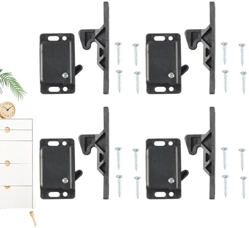 yybng RV-Schubladenriegel, RV-Schubladenriegel und -verschlüsse,RV-Schubladenschlösser mit Befestigungsschrauben | 4 Stück Push-to-Close Grabber Catch Schranktürverschlüsse für Wohnmobile, Wohnmobile