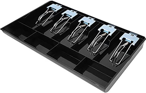 Hochwertiges ABS-Materialtablett mit Metallclip, Kassenschublade, Registrierkasse, Währungsaufbewahrungsbox für Einfache Geldverwaltung – Schwarz (BLACK)