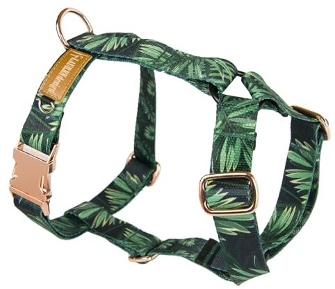 Hundegeschirr für Große Hunde No Pull Geschirr Einstellbar Anti Zug Sicherheitsgeschirr Hunde Geschirrset Mittlere Hunde Brustgeschirr Hund Groß Atmungsaktiv Dog Harness (Forest Gold, S)
