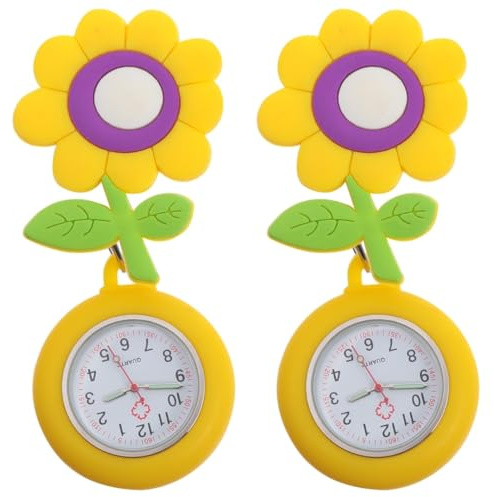 SOIMISS Krankenschwester Taschenuhr Mit Clip 2 Stück Quartz Leuchtende Ansteckuhr Für Pflegepersonal Und Ärzte Praktische Nurse Watch Für Den Klinikalltag