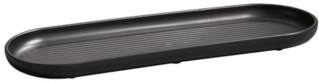 ReBorn Recycled Bathroom Tray Larger Organiser Made in UK - Graphite Black | Larger size, smooth surface, easy to clean, worktop or shelf organiser, bathroom tidy, made from 100% recycled plastic