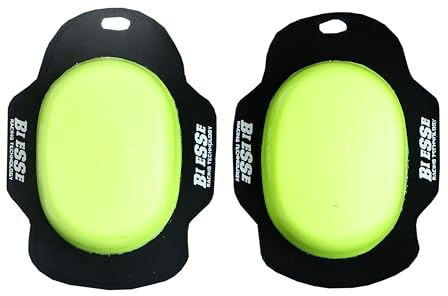 BI ESSE - Coppia di Saponette da moto universali SLIDER PROFESSIONALI colorate per ginocchia tuta da moto, uso pista (Giallo Fluo)