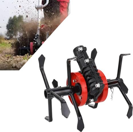 Topyond Decespugliatore a 6 Artigli Ruota per, Mini Motozappa Lato per Aratura Profonda per Coltivatori da Giardino, Design a 9 Denti da 28 mm, per Allentare Il Terreno,