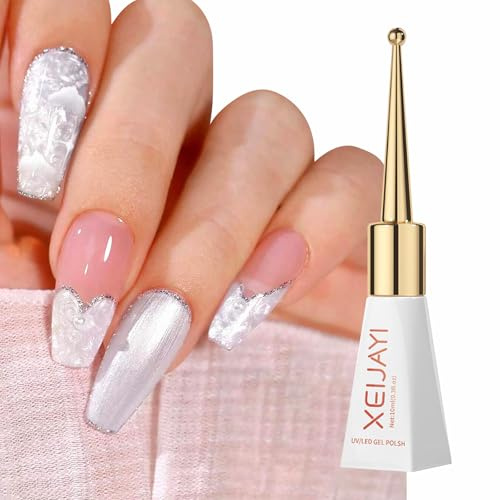 GZSYY Gel Nagellack Pearl Effect UV Nagellack Glitzer UV Gel Weiß Perlmutt