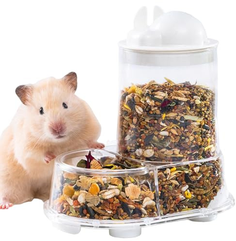 Hamster-Futterspender | Automatischer Igel-Futternapf, große Kapazität, Wasserflaschenhalterung für Leckerlis, Kaninchen, Nisttraining im Innenbereich