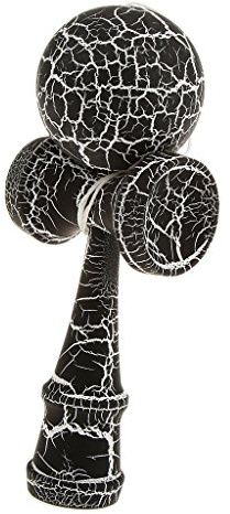 MXRGUMVI Wooden Crack Paint Kendama Toy Kids Ball Games Black & White, Black White