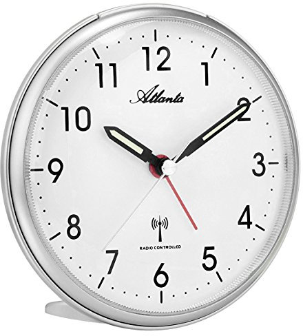 Réveils Radio Pilotées Analogique Argent - Atlanta 1828-19