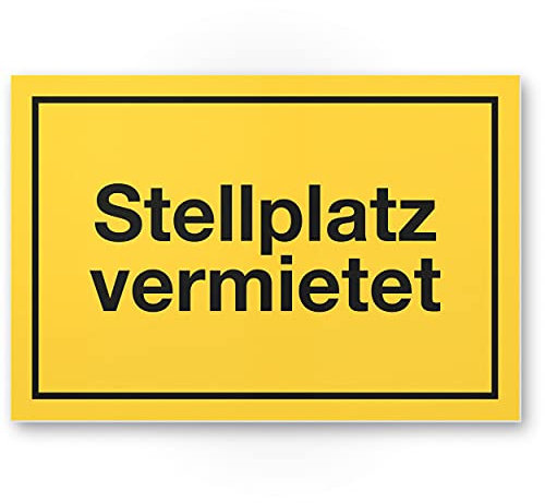 Komma Security Stellplatz vermietet 30 x 20 cm Hinweisschild Tiefgaragenstellplatz vermietet - freihalten Parkverbot Schild Parken Verboten Parkplatzschild vermietet - Falschparker