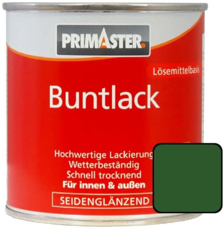 Primaster Buntlack 375ml Laubgrün Seidenglänzend Wetterbeständig Holz & Metall