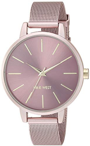 Nine West Damen-Mesh-Armbanduhr, NW/2280PKPK