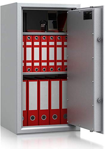 SafeHero Aktentresor S1 EN 11450 Secureo Condor Light 1 | H806xB426xT380 mm | 58 kg | Schlüsselschloss | Platz für 10 DIN A4-Ordner | umlaufender Feuerfalz