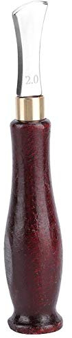 Hztyyier Lederkanten Trimmer, Rillwerkzeug mit flachem Schlitz, Kantenmarkierung (2mm), Edelstahl, gebogen, Rot
