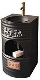 F-HOME Wash Basin, Iron Industrial Wind Washbasins Integrated Storage Sink Creative Washbasin Restaurant Retro Washstand (Color : Black)