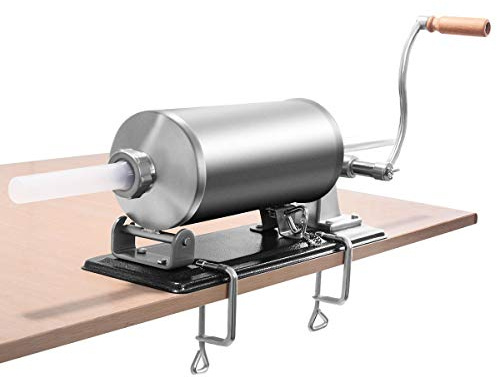 RELAX4LIFE Poussoir à Saucisse Manuel Horizontal 3,8L en Acier Inoxydable,Machine à Saucisse Professionnelle avec 4 Tubes (15mm, 19mm, 22mm, 25mm) pour Cuisine Restaurant Cantine
