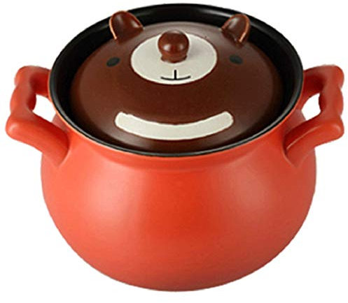 Pentole ghisa Casseruola in ceramica per uso domestico da 4 litri Pentola speciale per fornello a gas Pentola in pietra resistente alle alte temperature regalo di Natale ( Color : Bear , Size : 4L )