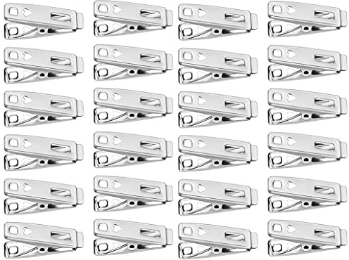 LATRAT 60 Pièces Coeur Mini Pinces à Linge INOX Multifonctionnelles pour Serviettes, Vêtements et Chaussettes