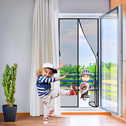 Mosquitera Magnética Cifrado Magnético Anti-Mosquitos Cortina De Puerta Puerta De Pantalla Magnética Verano Hogar Anti-Mosca Mudo Pantalla 105 x 200 cm Negro