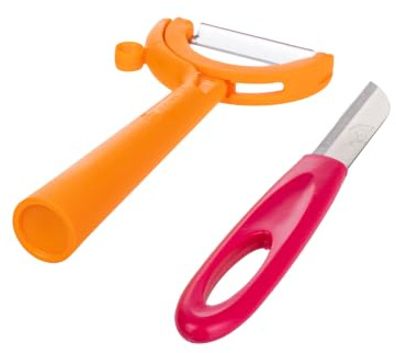 Tupperware Schälfix Twist Profischäler – Universalschäler mit drehbarer Klinge – Gemüseschäler & Kartoffelschäler für Obst und Gemüse – Ergonomischer Sparschäler, Küchenhelfer (inkl. Geschenk-Artikel)