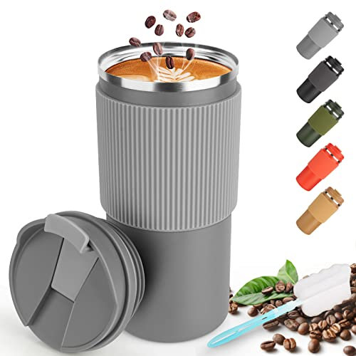 CS COSDDI Tazza termica, tazza da caffè da asporto Tazza da viaggio a tenuta stagna da 450 ml / 15 once con coperchio tazza da caffè con coperchio caffè da asporto tazza per tè caffè tazza da viaggio