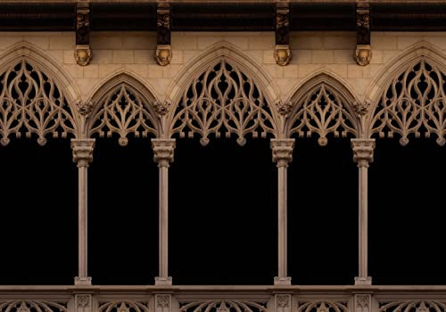 wandmotiv24 Fototapete Architektur Fenster braun, 200 x 140cm - selbstklebende Strukturtapete, Wanddeko, Wandbild, Wandtapete, Steine schwarz Holz M6810