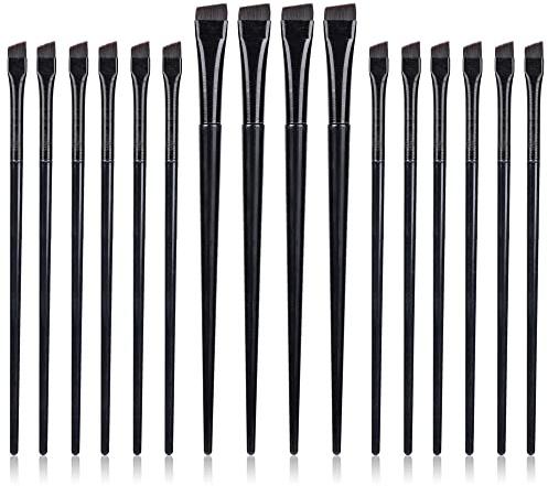 16 Pcs Eyeliner Brush Eyebrow Tint Brushes Brow Brushes Set Flat Tapered Eyebrow Concealer Ultra Thin Christmas Makeup Brush Fine Angled Slanted Eye Shadow Applicator Sticks Brushes