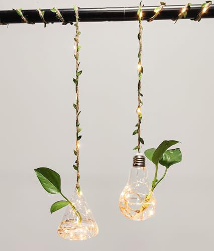 Anzuchtstationen mit Lichtern, Wandbehang, Pflanzgefäß für Zimmerpflanzen, Terrarium, Behälter, Blumenglas, Pflanzgefäß, Hydrokulturpflanzen, Dekoration, Mini-Blumenvase für Zuhause, Garten, Büro,