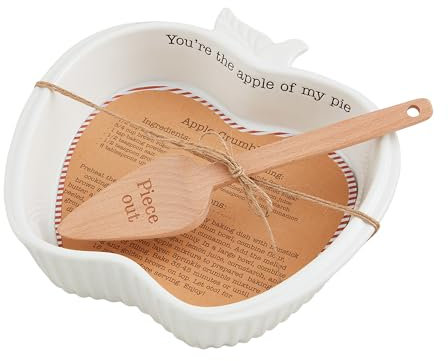 Mud Pie Apfelkuchen-Rezept-Bäcker-Set, Bäcker, 29 x 25 cm, Servierplatte 20,3 cm