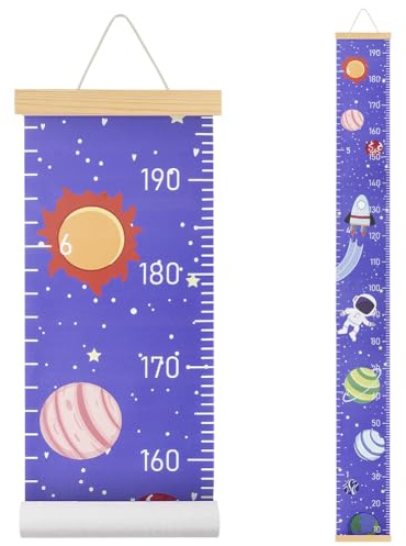 Aolso Kinder Messlatte, Größenmesser für Kinder, Massband Kinder, Baby-Wachstumstabelle, Wandbehang-Wachstumstabelle, Dekoration Kinderzimmer, Messlineal für Babys, Mädchen, Jungen (Astronaut)