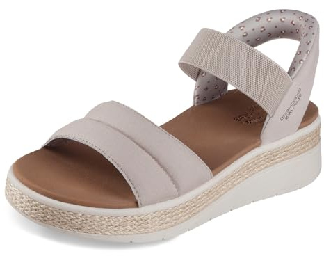 Skechers Mujer Bobs Sun Ray Slip-In ENTRENADOR, Taupe Textile, 38 EU