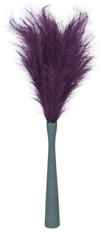 sourcing map Lot de 6 grandes tiges d'herbe de la pampa artificielle séchée pour décoration de vase de maison, mariage, 109 cm, violet