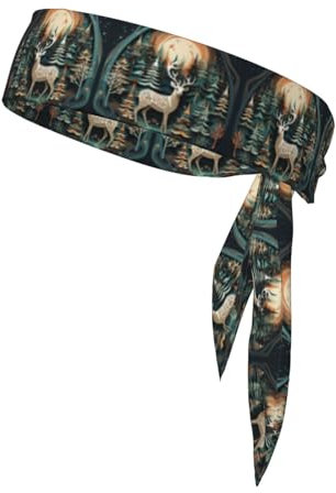 Unisex-Stirnband mit weihnachtlichem Hirsch-Druck, Sport-Stirnband, Ninja-Stirnbänder, Schweißbänder zum Laufen