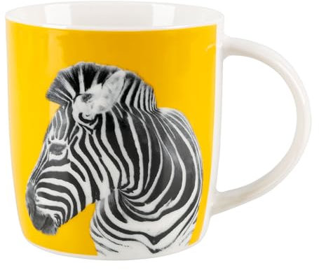 Delys 527752 - Taza (33 cl), diseño de cebra, color de porcelana, diámetro 8 cm de diámetro, 8,5 cm de altura, diseño de cebra