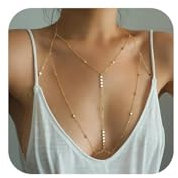 Yamobi BH Bikini Körperkette Brust Kette Harness Körper Kette Sommer Strand Schmuck Schmuck Einstellbar für Frauen und Mädchen