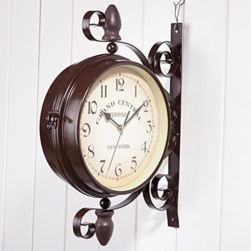 METTEOR Orologio da Parete Orologio da Parete Orologi da Parete Vintage per Interni ed Esterni Giardino Stazione ferroviaria Orologio Vintage in Stile Antico da Parete - Orologi da Parete Decorativi