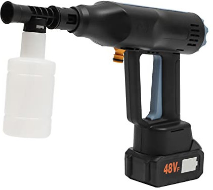 Limpiador de alta presión con batería portátil, 380 W, 30000 r/min, con boquilla 6 en 1, limpiador eléctrico para coche, valla, limpieza de suelos y riego, 38 – 52 min de resistencia