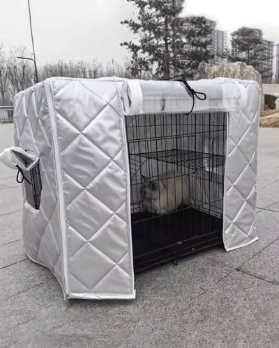 Hundekäfig-Abdeckung, isoliert, winddicht, für den Außenbereich, ideal für Hunde, Katzen, Vögel und Kaninchen, passend für 95 x 65 x 85 cm große Kisten
