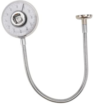SHINEOFI Torque Angle Gauge Reliable Torque Measuring Tool Silver Square Hole Magnetic Base Mechanical Maintenance