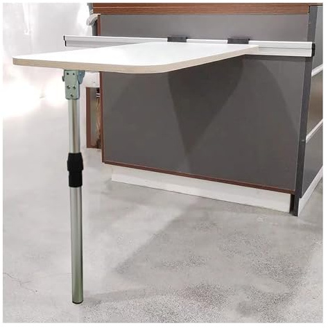XLHWJCP Tischbein klappbar, Klapptischbeine, höhenverstellbare Möbelbeine aus Edelstahl, für Küchenarbeitsplatten, Mobile Esstische für Wohnmobile, mit Schrauben (1PCS,Height:43-71cm)