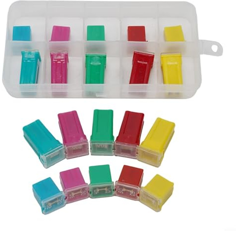 Oniissy Kit de 40 fusibles de voiture pour Torpedo Automotive Electronics avec 5 A 8 A 16 A 25 A Amp nominaux, tête plate, conception tubulaire à tête plate, protection basse tension 32 V DC