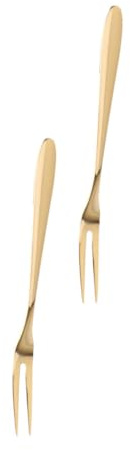 DIYEAH 2 pezzi Forchette da Frutta in Acciaio Resistente Forchettine Delicate e Resistenti per Dessert Insalate e Snack per Uso Quotidiano e Occasioni Speciali