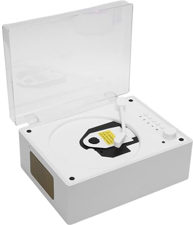Jectse Lettore CD Portatile, Lettore CD Multifunzionale retrò in Legno con Riproduzione di unità Flash USB con Telecomando, per L'apprendimento delle Lingue Favole della (Colore venature del legno