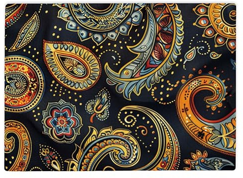Shopagift Intricate Indian Paisley Glass Chopping Board Large Kitchen Worktop Saver 39cm x 28cm