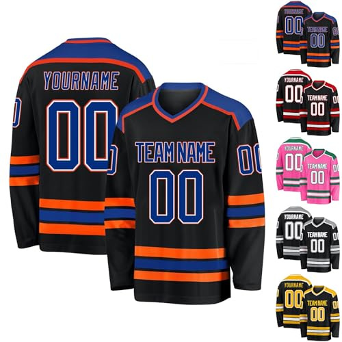 Generico Maglie da Hockey Personalizzate,Maglie da Hockey Vergini Personalizzabili con Squadra/Numero/Nome Personale,Maglie da Hockey Personalizzate per Uomo, Donna, Adolescente e Bambino