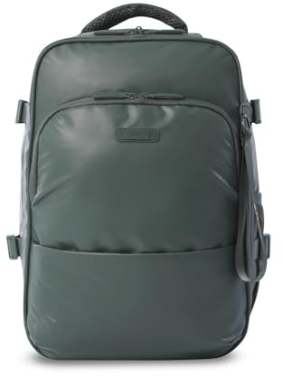 TOTTO - Mochila Viaje, Modelo Trip, Capacidad 18L, Mochila para Pc 15, Bolsillo Secreto, Correas de Compresión Internas, Pasador para Sistema de Ruedas, Cómoda y Resistente, Color Dark Forest