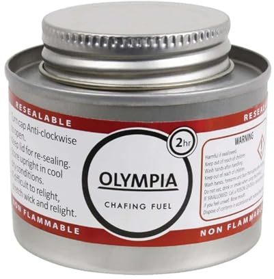 SDMAX Olympia Gel Buffet Chafing Dish Fuel Liquid Can with Wick, Resealable, Clean & Consistent Heat for Catering, Buffet Servers and Food Warmers (1 PCS)
