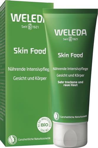 WELEDA Bio Skin Food Feuchtigkeitscreme 75ml - reichhaltige Naturkosmetik Hautpflege SkinFood Hautcreme zur Pflege von sehr trockener Haut. Natürliche Körper- & Gesichtscreme nährt die Haut intensiv