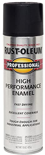 Rust-Oleum 239107 Professional High Performance Enamel Spray Paint, 15 oz, Semi-Gloss Black
