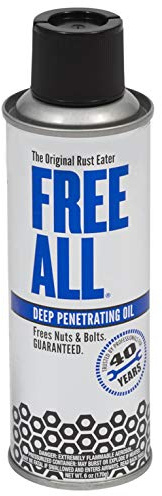 Free All Rust Eater Deep Penetrating Oil, 6 oz Aerosol – Loosens Rusted Bolts, Nuts, Pipe Connections & Locks – Industrial-Grade Rust Remover, Silicone-Free Formula, Safe for Paint & Plastic Surfaces